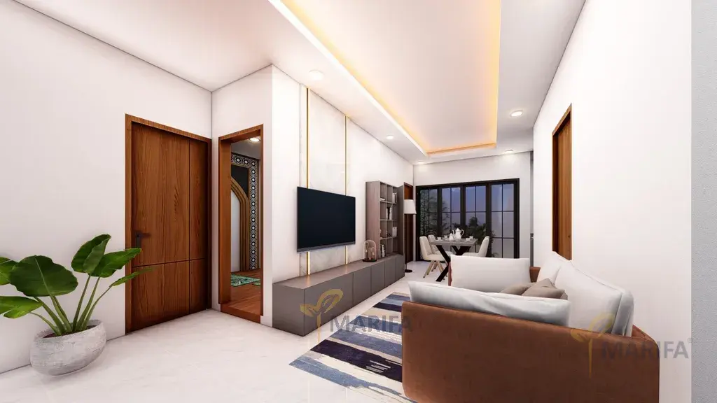 contoh gambar rencana bangunan dan RAB rumah di atas meja arsitek